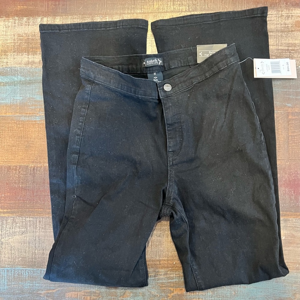 Black high-rise flare jeans, 8 NWT